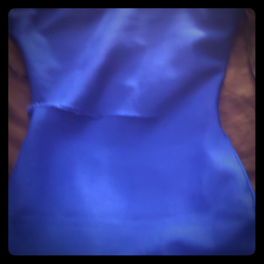 A blue mini dress